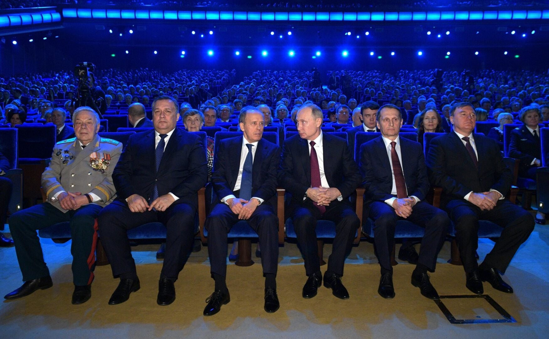 Vladimir Putin Venäjän turvallisuuspalvelujen työntekijöiden vuosijuhlassa joulukuussa 2018. www.kremlin.ru