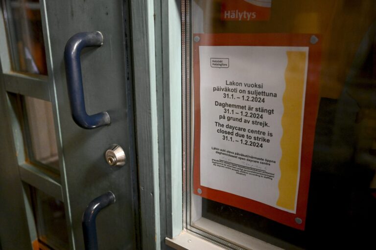 Superin ja Tehyn lakko pääkaupunkiseudun varhaiskasvatuksessa