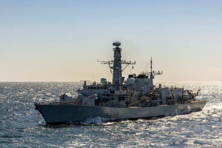 HMS Richmond Operating with UK Carrier at Sea