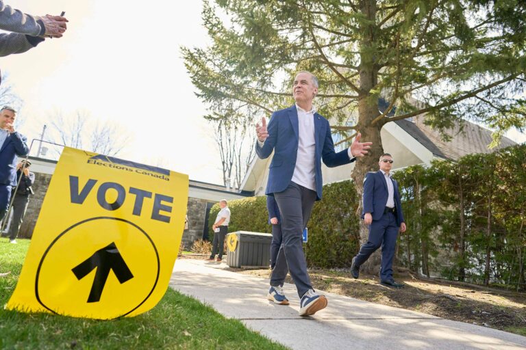 Voters go to the polls on Election Day in Canada