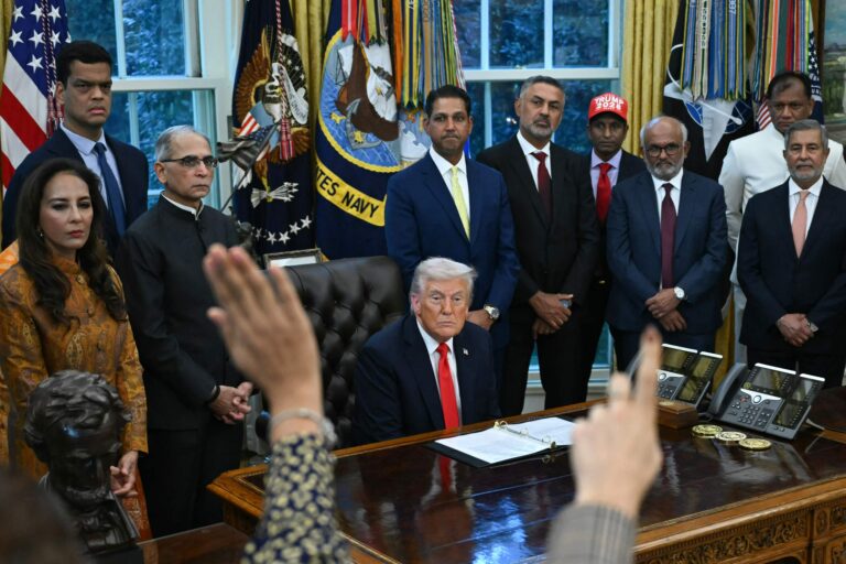 US President Donald Trump participates in a Diwali Celebration