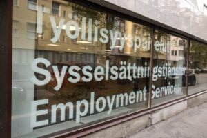 Työvoimatoimisto Helsingissä. LEHTIKUVA / RONI REKOMAA