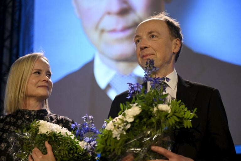 The Finns Party presidential candidate Jussi Halla-aho's election reception