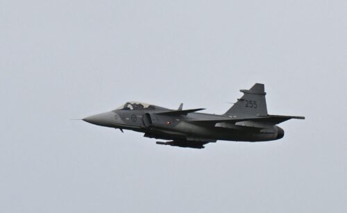 Saab Gripen -hävittäjä Ruotsissa. AFP / LEHTIKUVA / JONATHAN NACKSTRAND