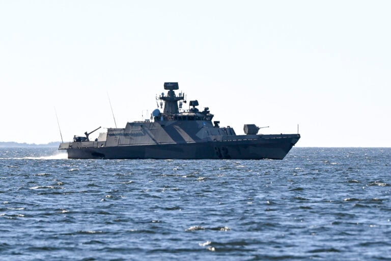 Suomen merivoimien Hamina-luokan ohjusvene Hanko Narrow Waters -harjoituksessa Kotkan edustalla Kirkonmaalla 26. toukokuuta 2026. LEHTIKUVA / ANTTI AIMO-KOIVISTO