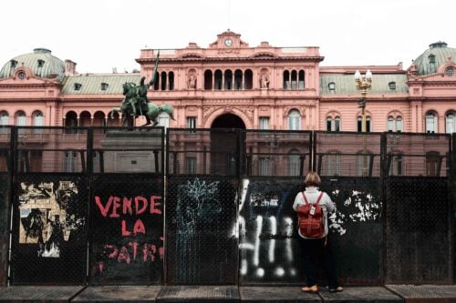 Argentiinan presidentinlinna Cassa Rosada Buenos Airesissa. AFP / LEHTIKUVA / NICOLAS SUAREZ