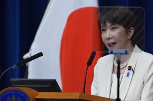 Japanin pääministeri Sanae Takaichi AFP / LEHTIKUVA / DAVID MAREUIL