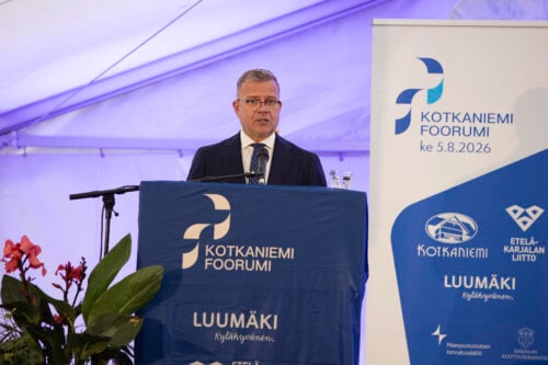 Pääministeri Petteri Orpo Kotkaniemi-foorumissa Presidentti P. E. Svinhufvudin kotimuseossa Luumäellä 5. elokuuta 2026. STR / LEHTIKUVA / LAURI HEINO