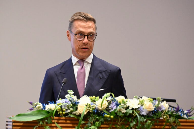 Tasavallan presidentti Alexander Stubb suurlähettiläspäivillä Helsingissä 25. elokuuta 2026. LEHTIKUVA / MARKKU ULANDER