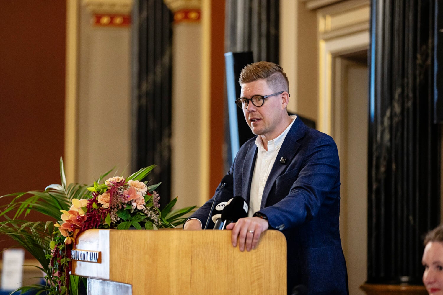 SDP:n Puheenjohtaja Antti Lindtman puhuu puolueen eduskuntaryhmän kesäkokouksessa Oulussa 26. elokuuta 2026., STR / LEHTIKUVA / TIMO HEIKKALA