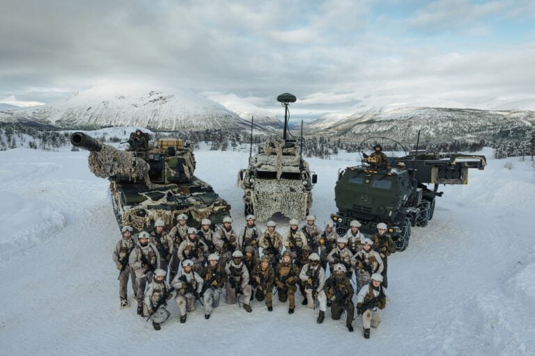 Amerikkalaisia ja norjalaisia sotilaita Thunder Bolt 2026 -harjoituksessa Norjassa