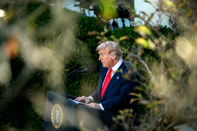 Donald Trump Valkoisen talon edustalla. / White House / Molly Riley