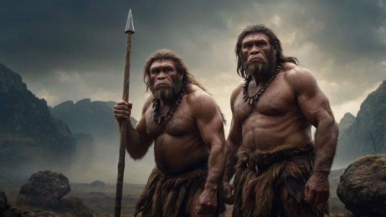 Neandertalilainen on nykyään haukkumasana alkeelliselle käytökselle. Osa nykyihmisistä kantaa silti yhä heidän perintöään geeneissään. PIXABAY/TEKOÄLYLLÄ LUOTU KUVITUS