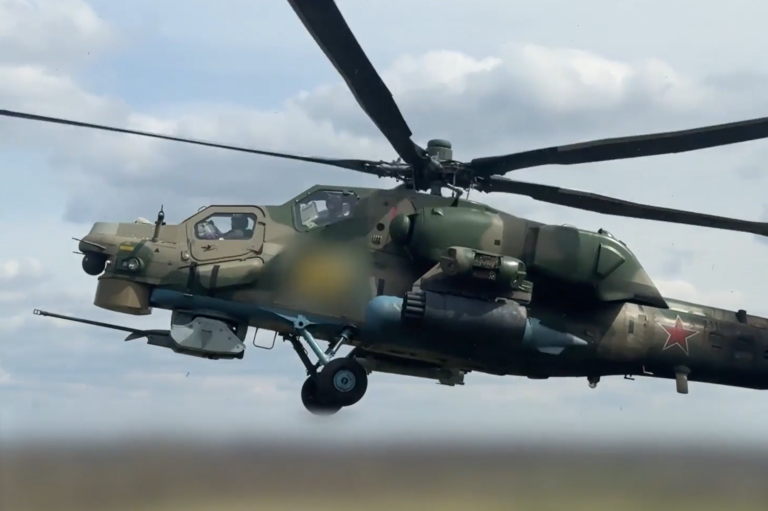 Venäjän Mi-28NM-helikopteri Ukrainan rintamalla. / mil.ru