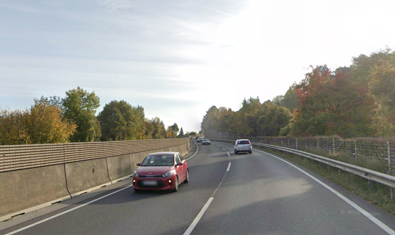 Liikennettä Wienin eteläpuolella. / Google Maps