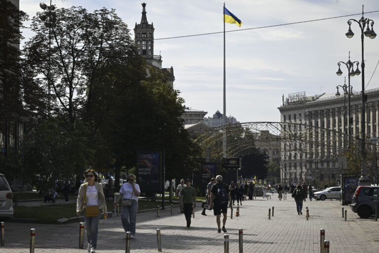 Katunäkymä Kiovassa Ukrainassa. LEHTIKUVA / EMMI KORHONEN