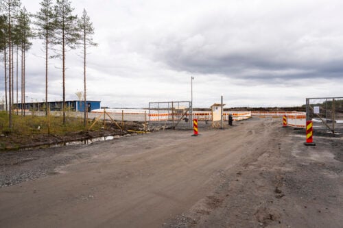 Muhoksen datakeskuksen rakennustyömaa Leppiniemellä Muhoksella 11. syyskuuta 2026. STR / LEHTIKUVA / VILLE HONKONEN
