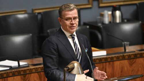Pääministeri Petteri Orpo eduskunnan täysistunnossa 22. syyskuuta 2026. LEHTIKUVA / EMMI KORHONEN