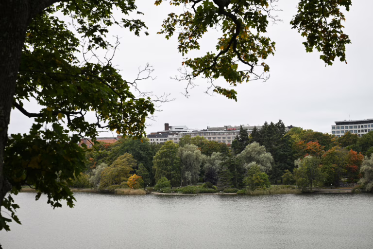 Syksuinen Töölönlahti Helsingissä. LEHTIKUVA / EMMI KORHONEN