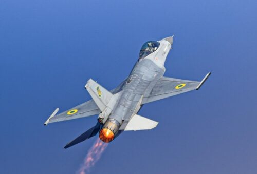 Ukrainan ilmavoimien F-16-hävittäjä. / KpsZSU / X