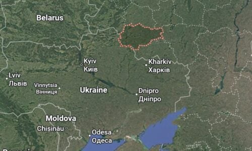 Ukrainan joukot hallitsivat kuukausien ajan osaa Kurskin oblastista. Google Maps