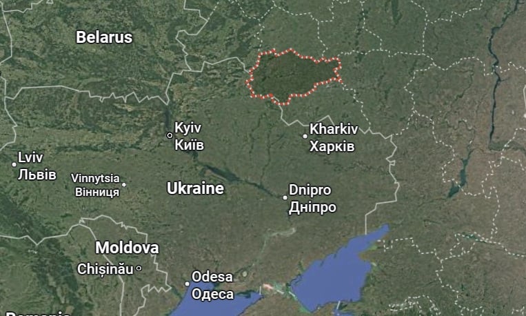 Ukrainan joukot hallitsivat kuukausien ajan osaa Kurskin oblastista. Google Maps