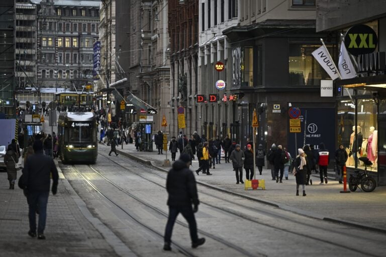 Aleksanterinkatu in Helsinki. / LEHTIKUVA / EMMI KORHONEN