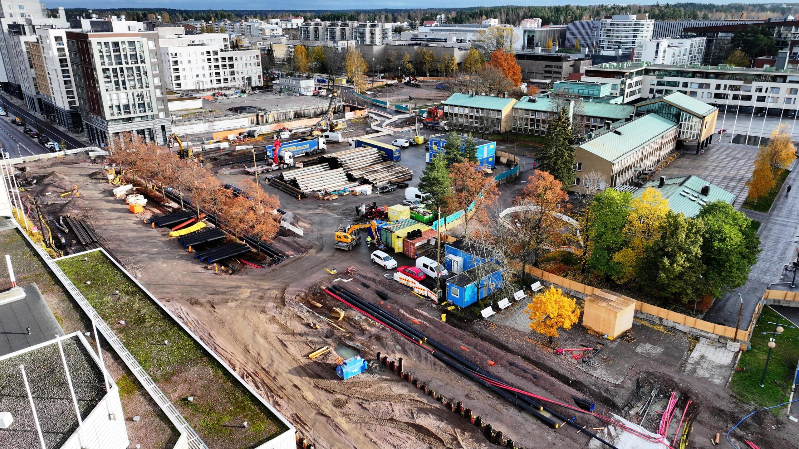 Tikkurilan ratikkatyömaa 27. lokakuuta 2025.