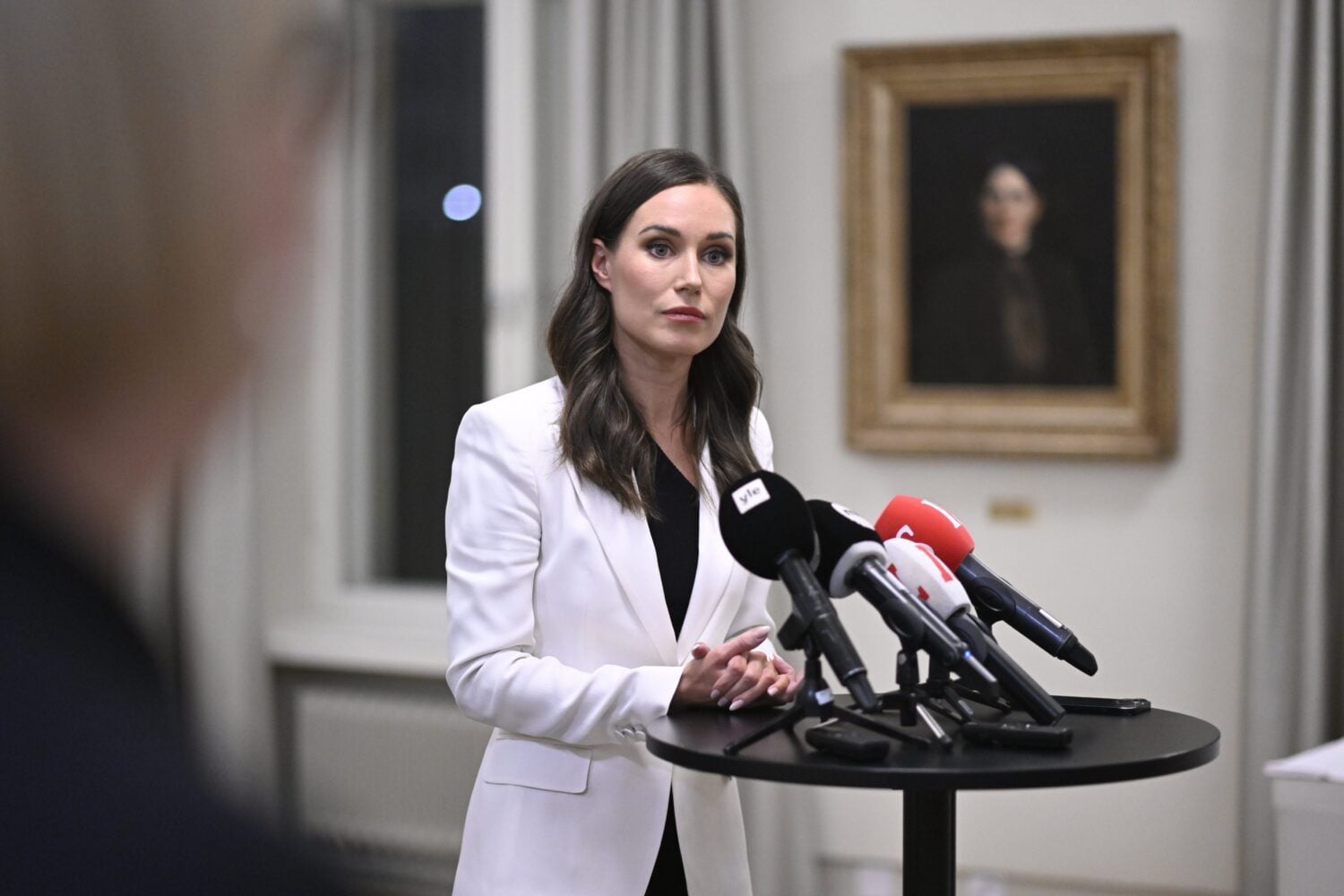 Sanna Marin Helsingin yliopistolla 8. marraskuuta 2025. LEHTIKUVA / MIKKO STIG