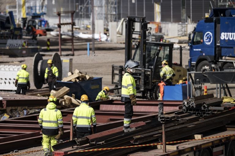 The construction site of Easpring Finland New Materials Oy’s battery materials plant in Kotka. / LEHTIKUVA / RONI REKOMAA