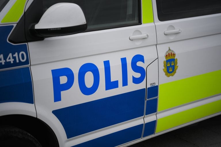 Poliisiauto Ruotsissa. Kuvituskuva. STR / LEHTIKUVA / JOUNI PORSANGER