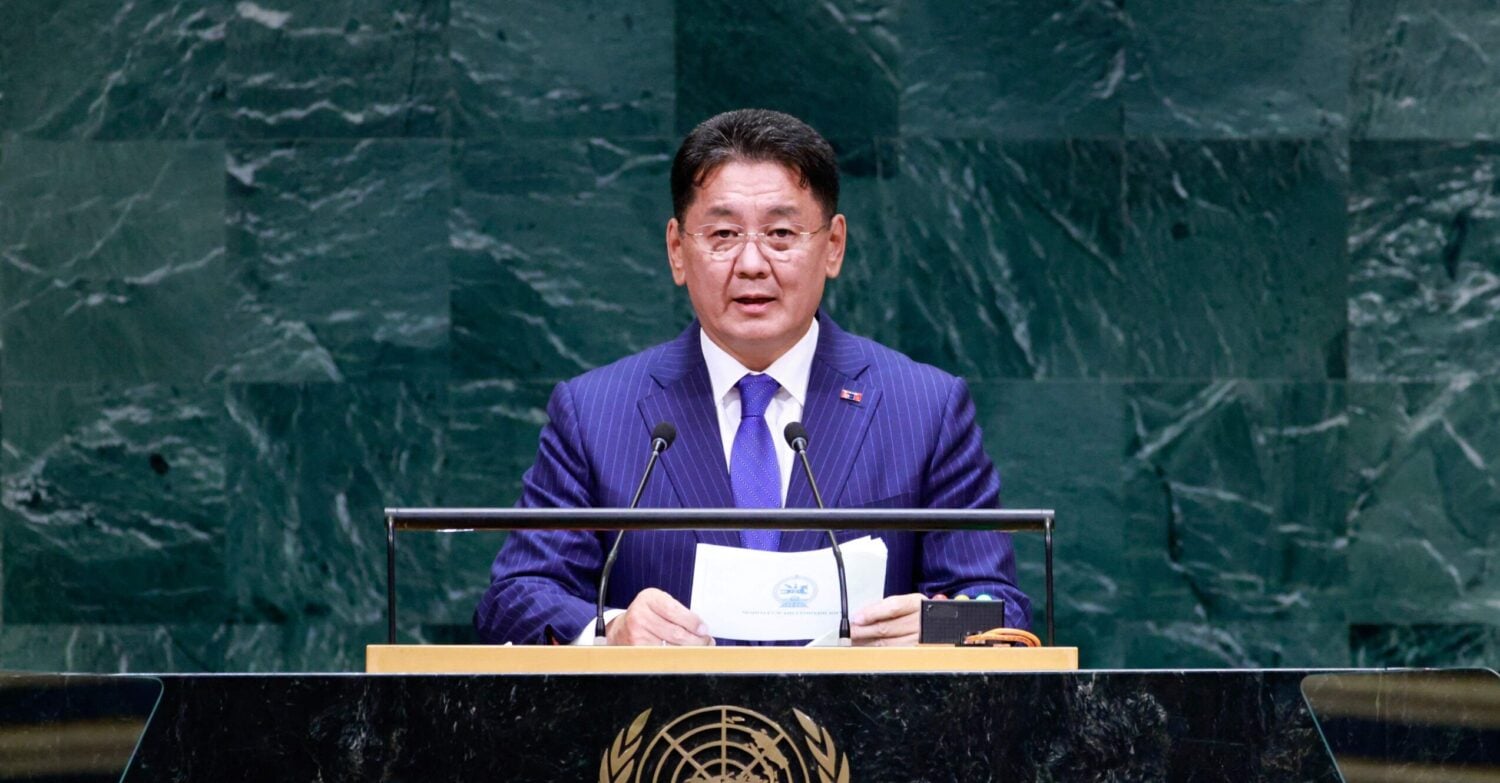 Mongolian presidentti Ukhnaa Khurelsukh. AFP / LEHTIKUVA / LEONARDO MUNOZ