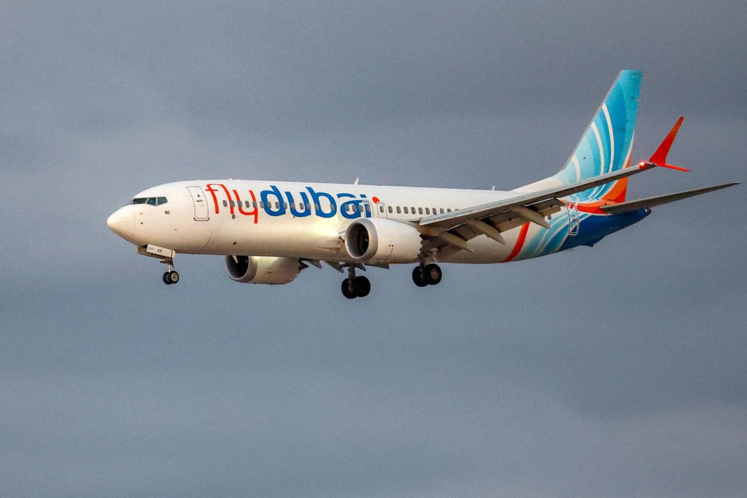Flydubain matkustajakone kuvattuna syyskuussa 2026. AFP / LEHTIKUVA / JACK GUEZ