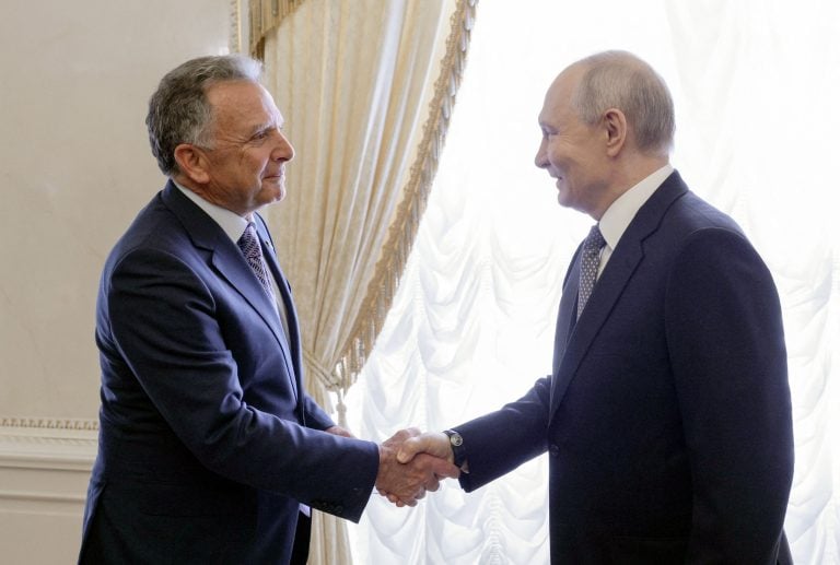 Venäjän presidentti Vladimir Putin tapasi Yhdysvaltain erityislähettiläs Steve Witkoffin Pietarissa 21. lokakuuta 2026. AFP / LEHTIKUVA / MIKHAIL METZEL