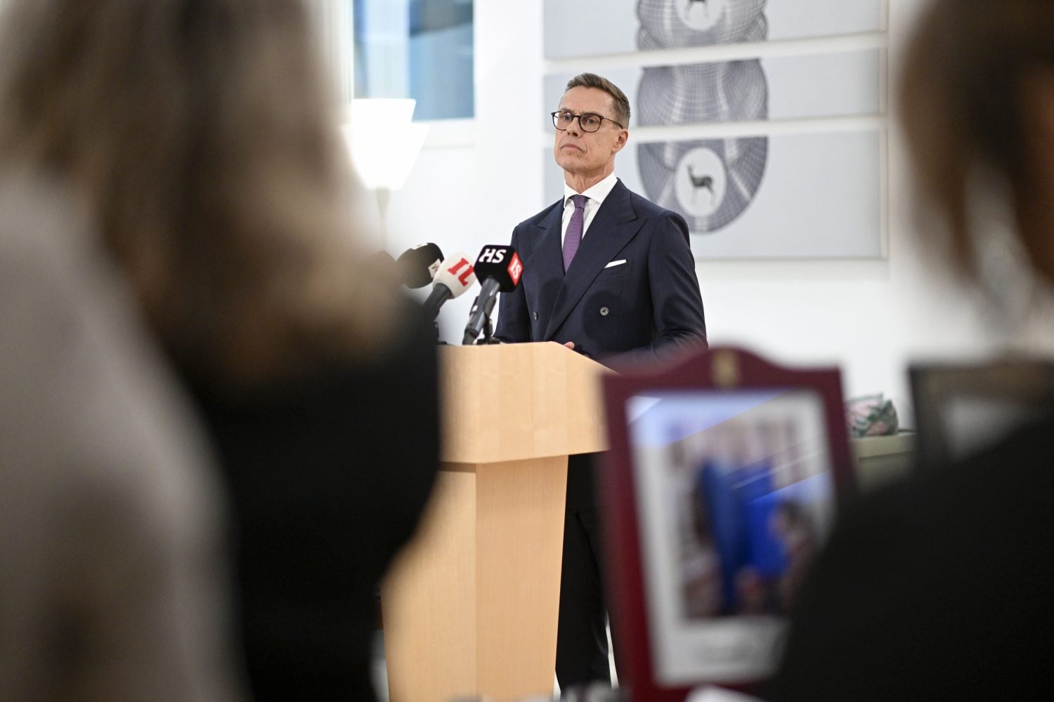 President Alexander Stubb speaking to the media at the official residence Mäntyniemi in Helsinki, Finland. / STR / LEHTIKUVA / MIKKO STIG