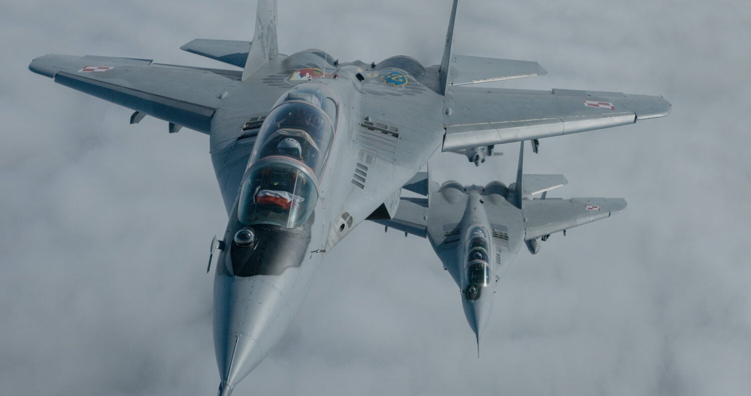 Puolan MiG-29-hävittäjiä harjoituksessa. / NATO