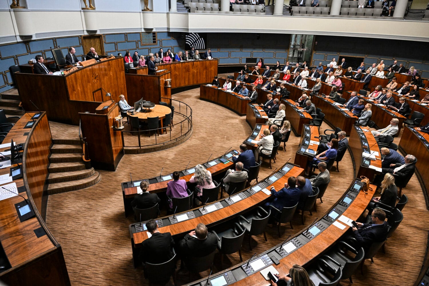 The Plenary Hall in the Parliament Building. / Kimmo Brandt / Eduskunta