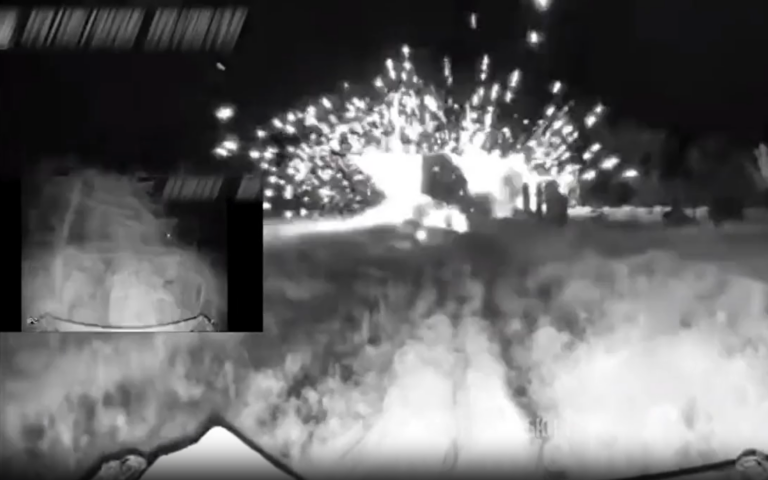 A remotely-operated drone advances on the frontline. / ab3.army